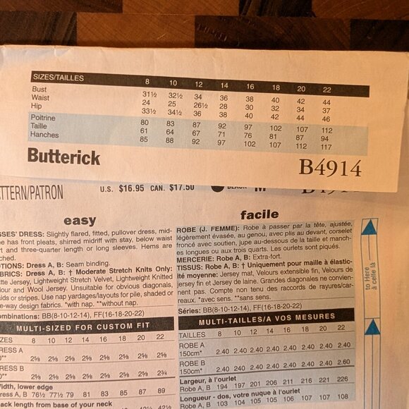 Butterick 4914 - Uncut - Maggy London - Sizes 8-14 - Cummerbund Dress - Picture 2 of 4